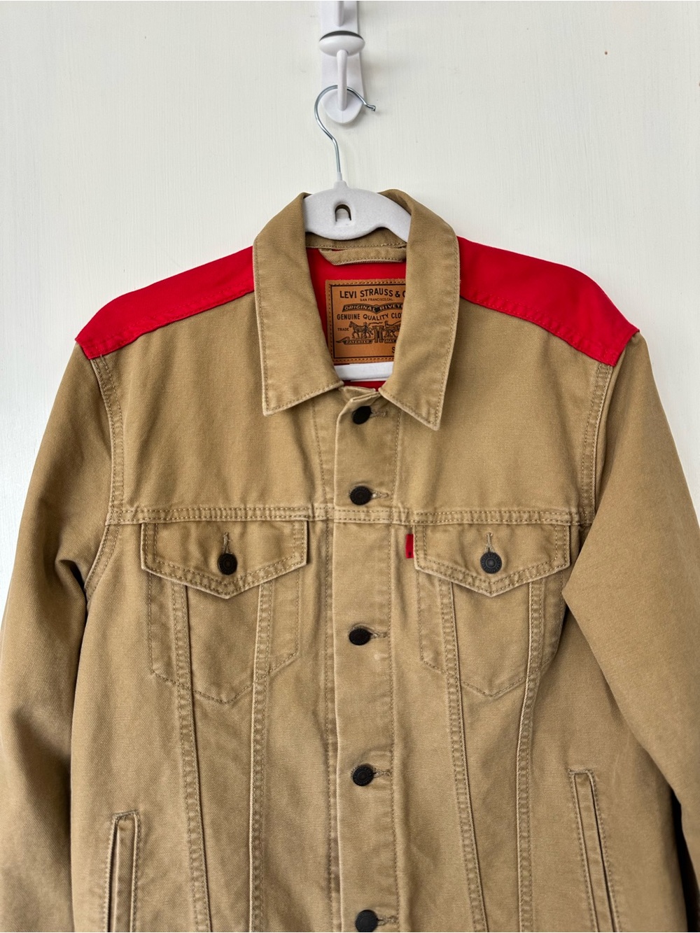 Levi’s Fresh Leaves Justin Timberlake Special Edition Brown Red Denim Jacket M - Picture 3 of 7